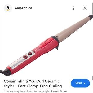 Conair Infiniti Curling Wand - Red and Tan